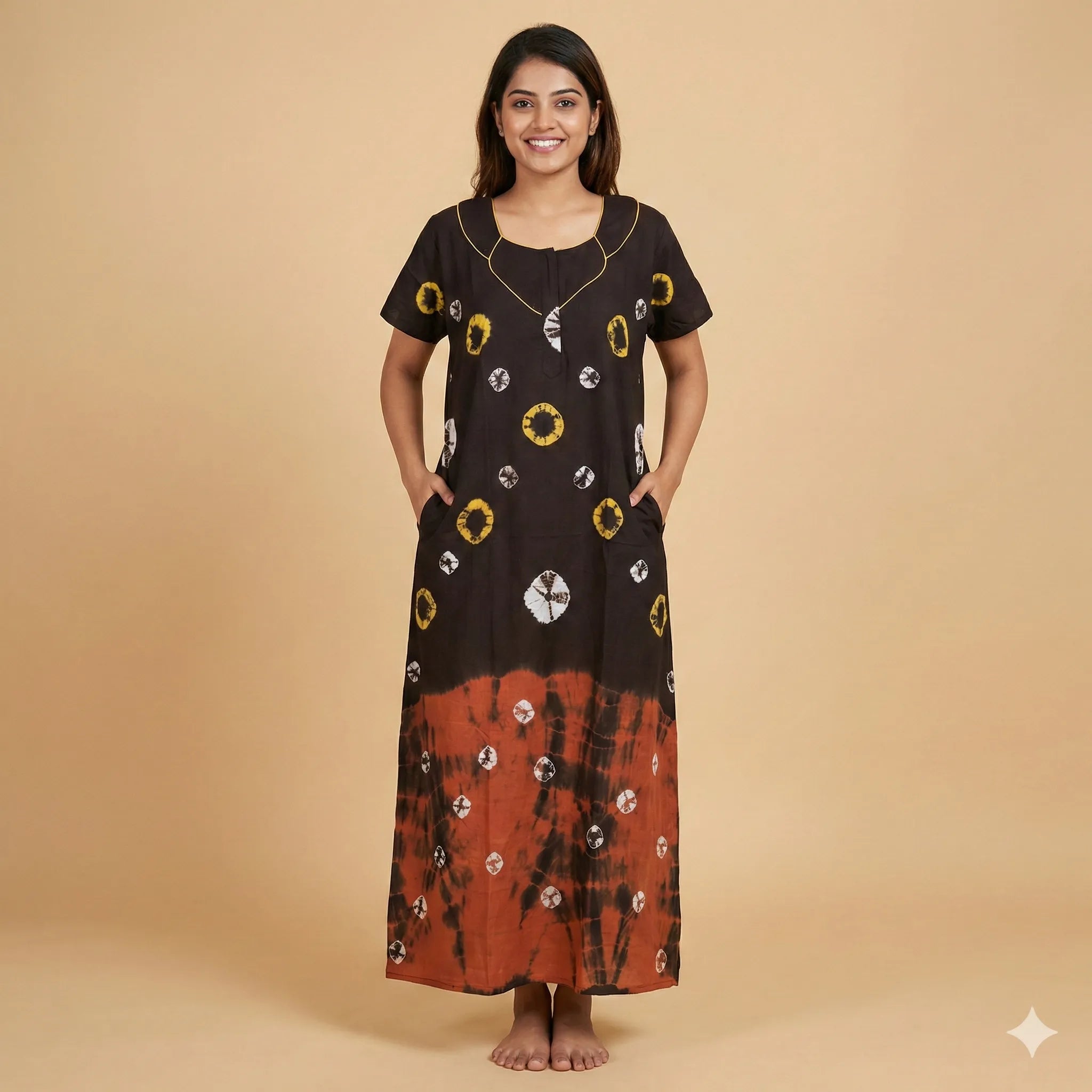 Printed Tie & Dye Cotton Nightdress