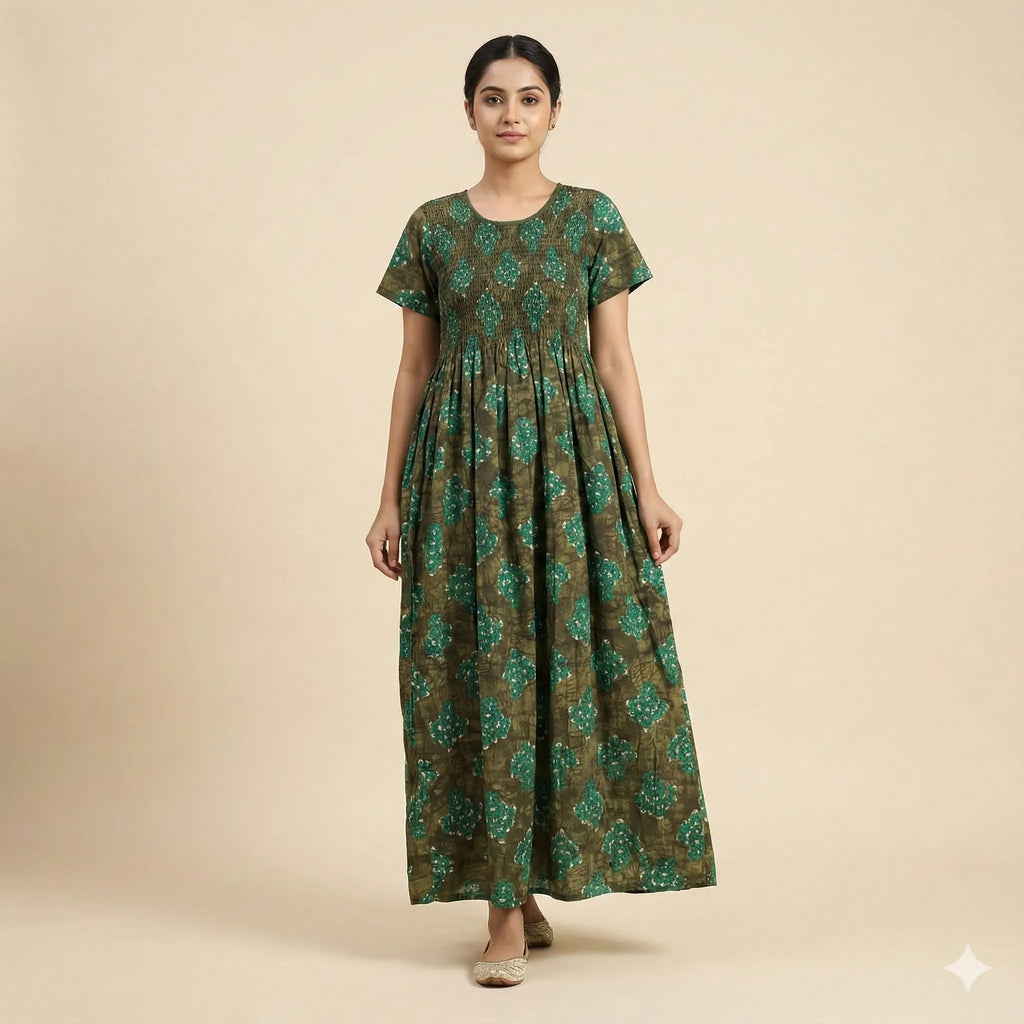 Luxury Cotton Smoking Nighty for Women