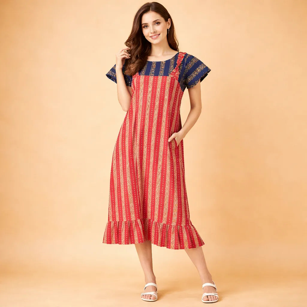 Elegant Dungaree Pattern Nighty