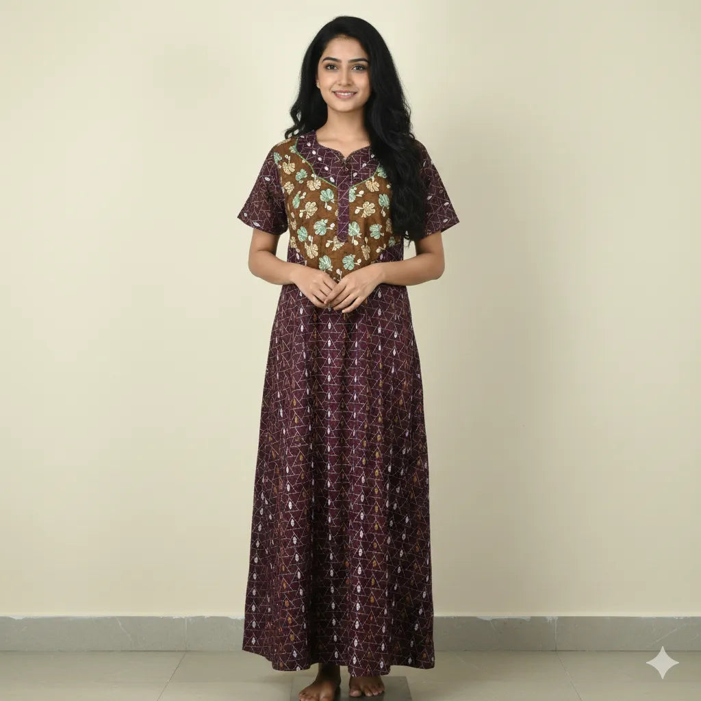 Skin Friendly Cotton Maxi Nighty