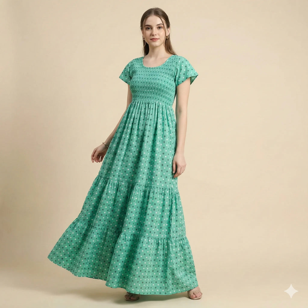 Elegant Cotton Full-Length Nighty