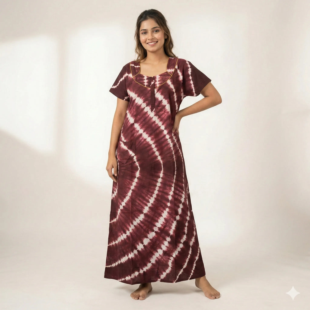 Artistic Tie Dye Nighty for Women