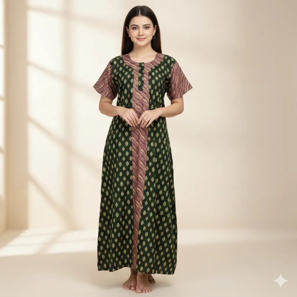 Half and Half Pure Cotton Nighty