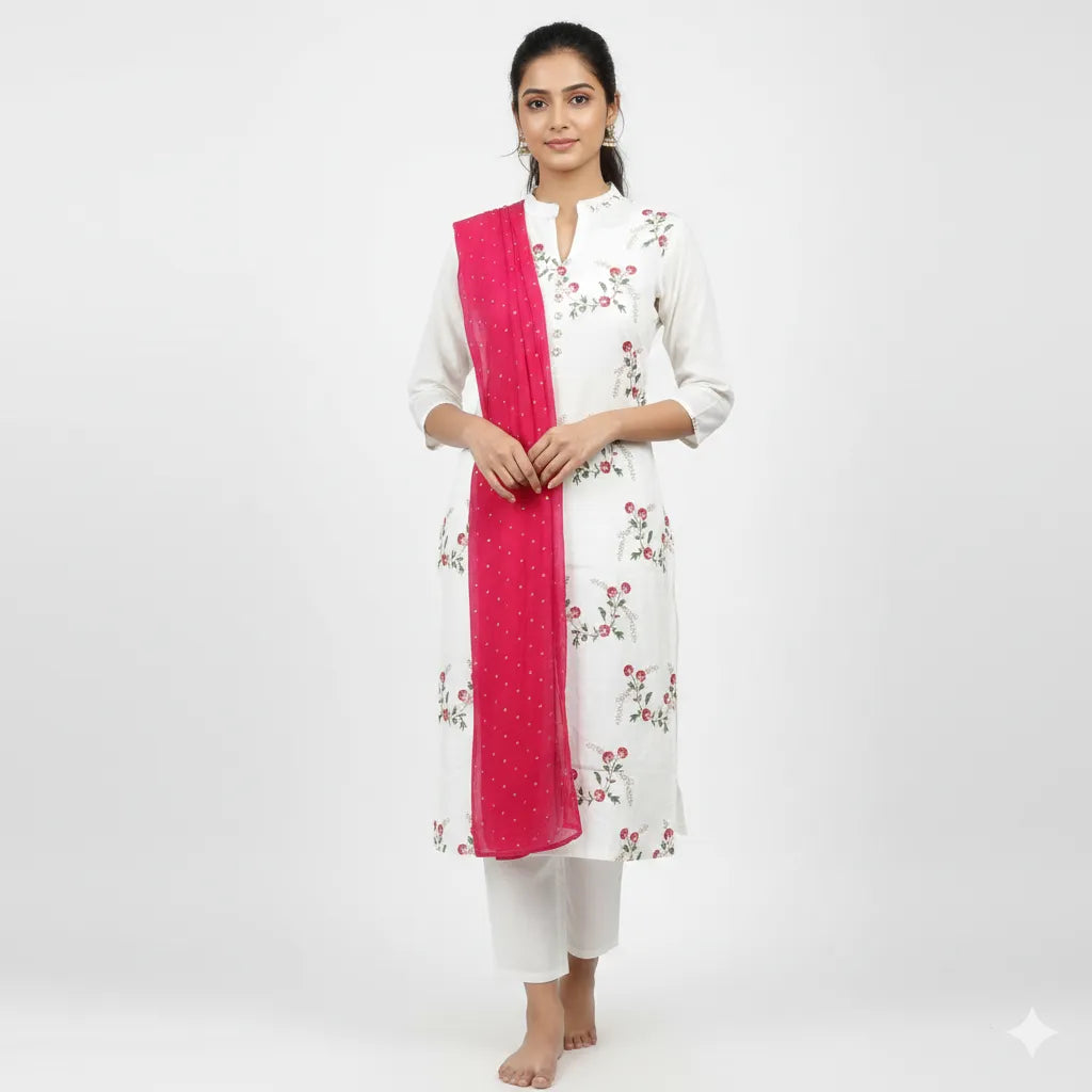 Elegant Printed Cotton Kurti Pant Set for Women