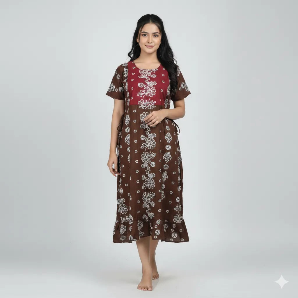 Daily Wear Cotton Prill Style Nighty