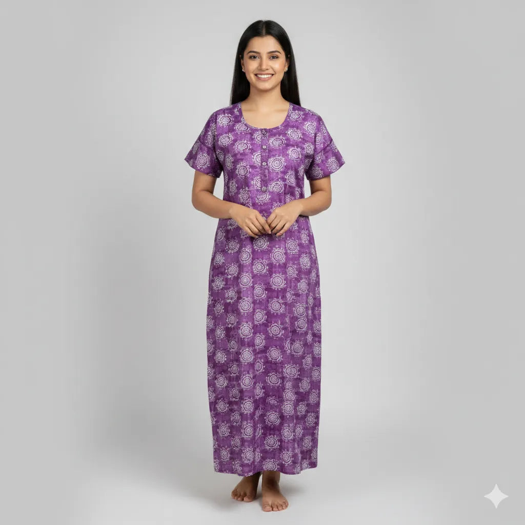 Premium Double Sleeve Cotton Nighty