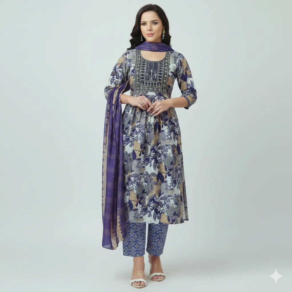 Ethnic Printed Kurti Pant Set for Women