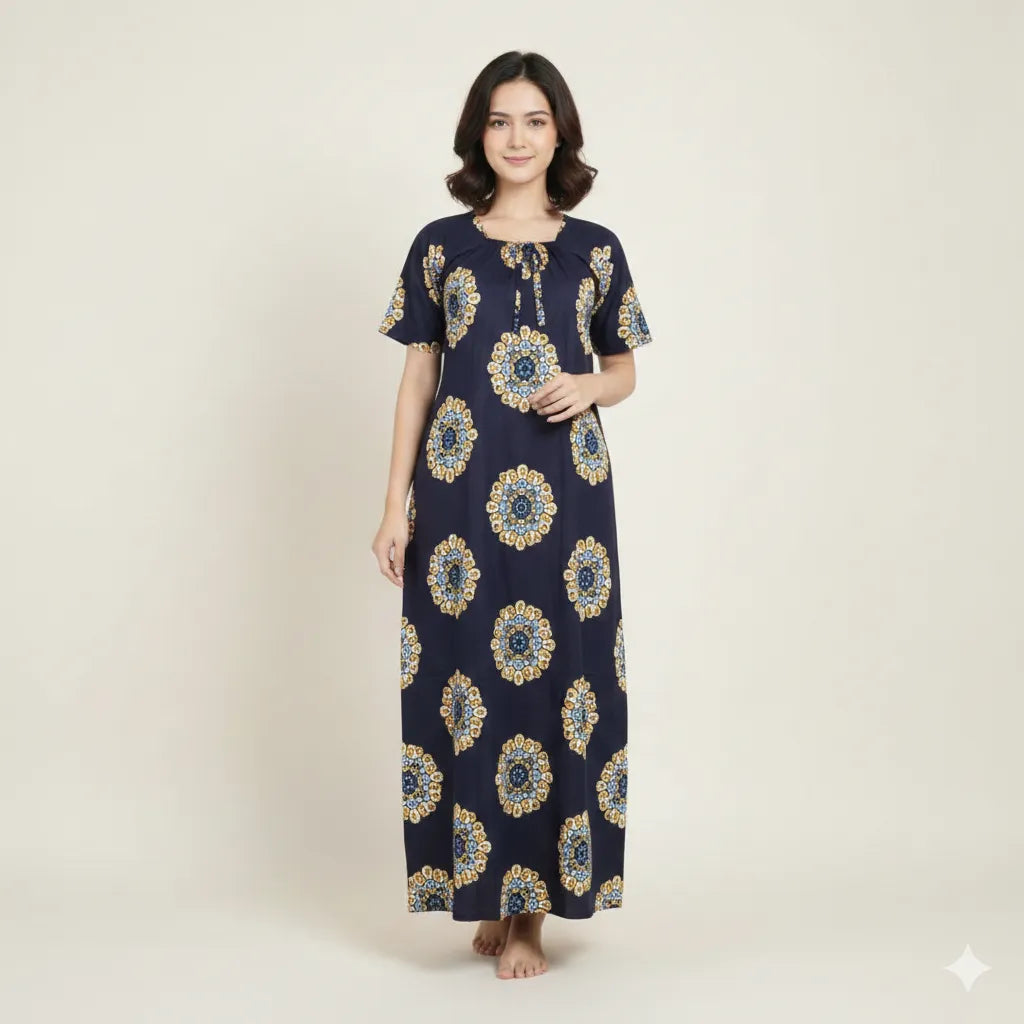 Full Length Elastic Model Nighty