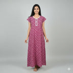 Home Wear Cotton Button Nighty
