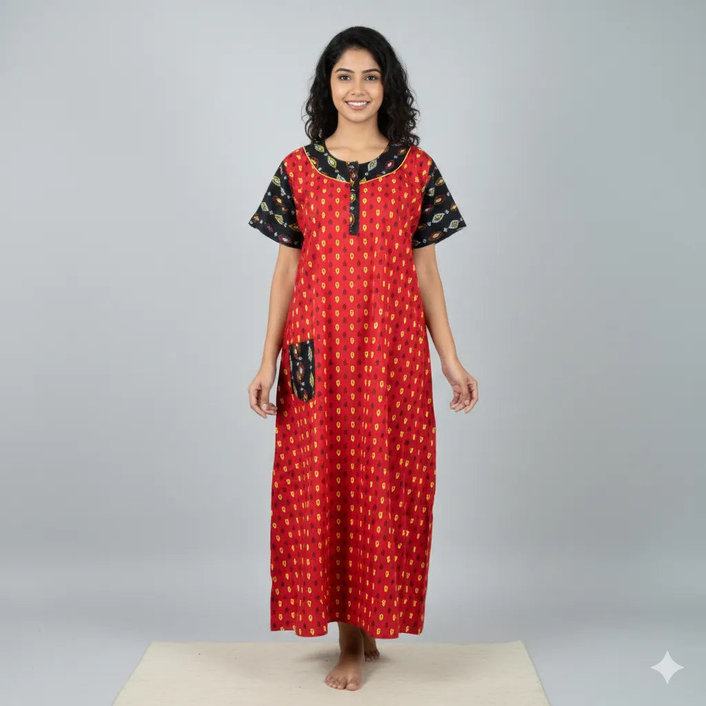 Color Block Half & Half Nightdress