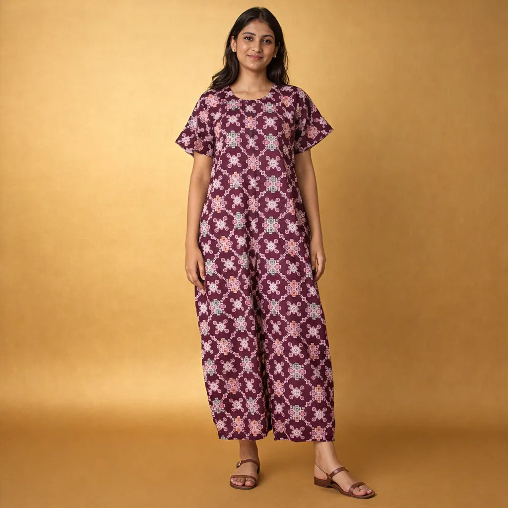 Premium Cotton Button Nighty