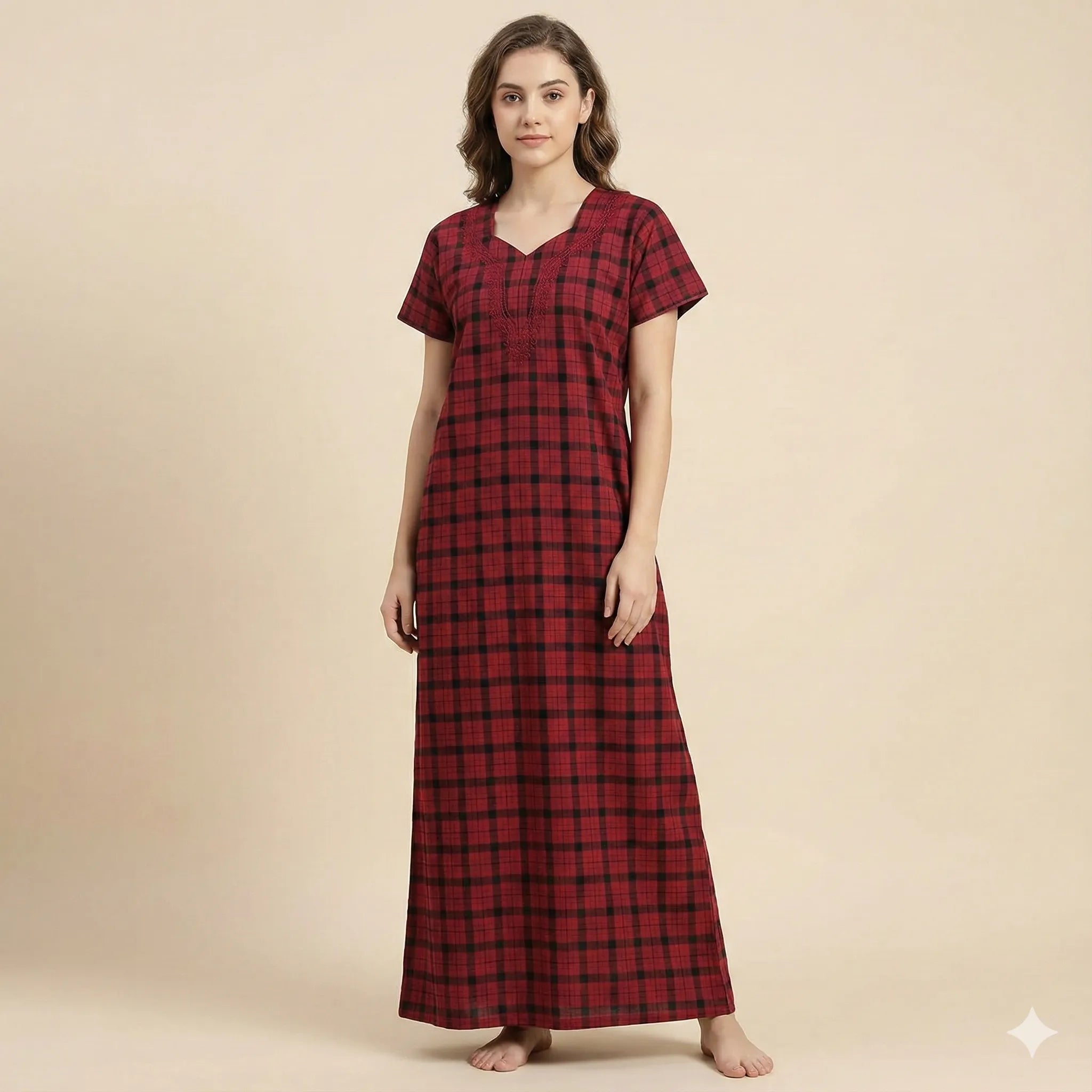 Ultra-Soft Embroidery Cotton Nighty
