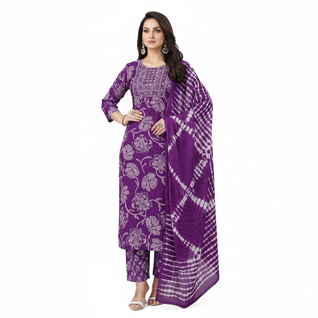 Daily Wear Straight Kurti Set with Ankle-Length Pant