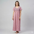 Luxury Embroidery Cotton Nighty