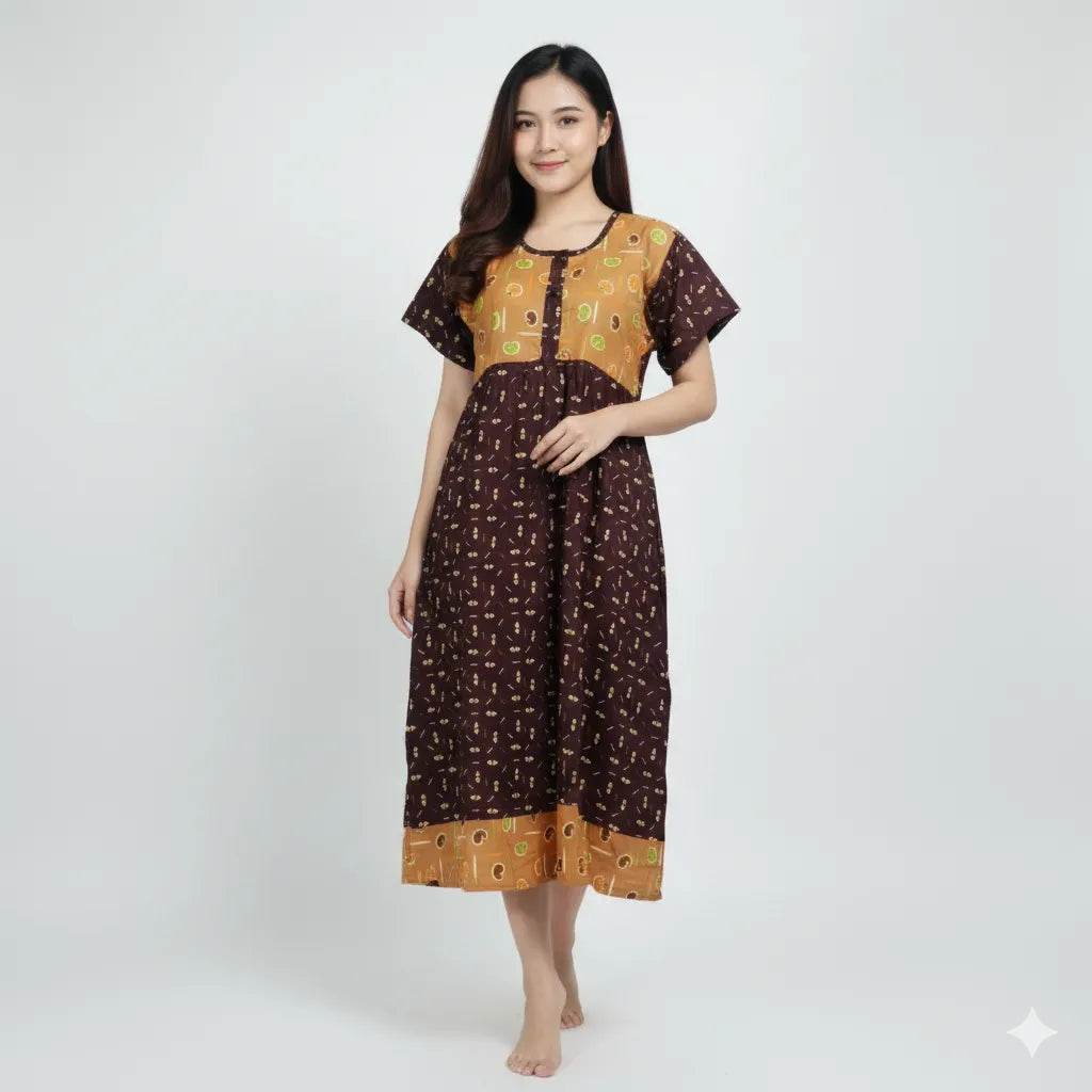 Breathable Cotton Prill Style Nighty