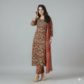 Traditional Printed Kurti Pant Set with Matching Dupatta