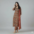 Traditional Printed Kurti Pant Set with Matching Dupatta