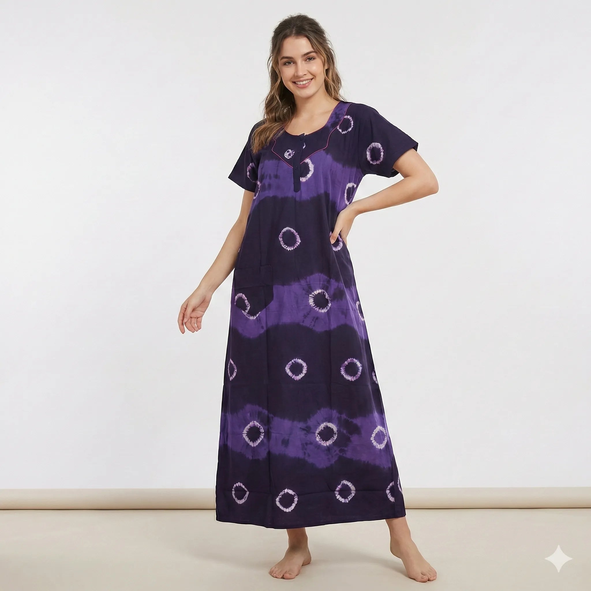 Comfort Fit Tie & Dye Cotton Nighty