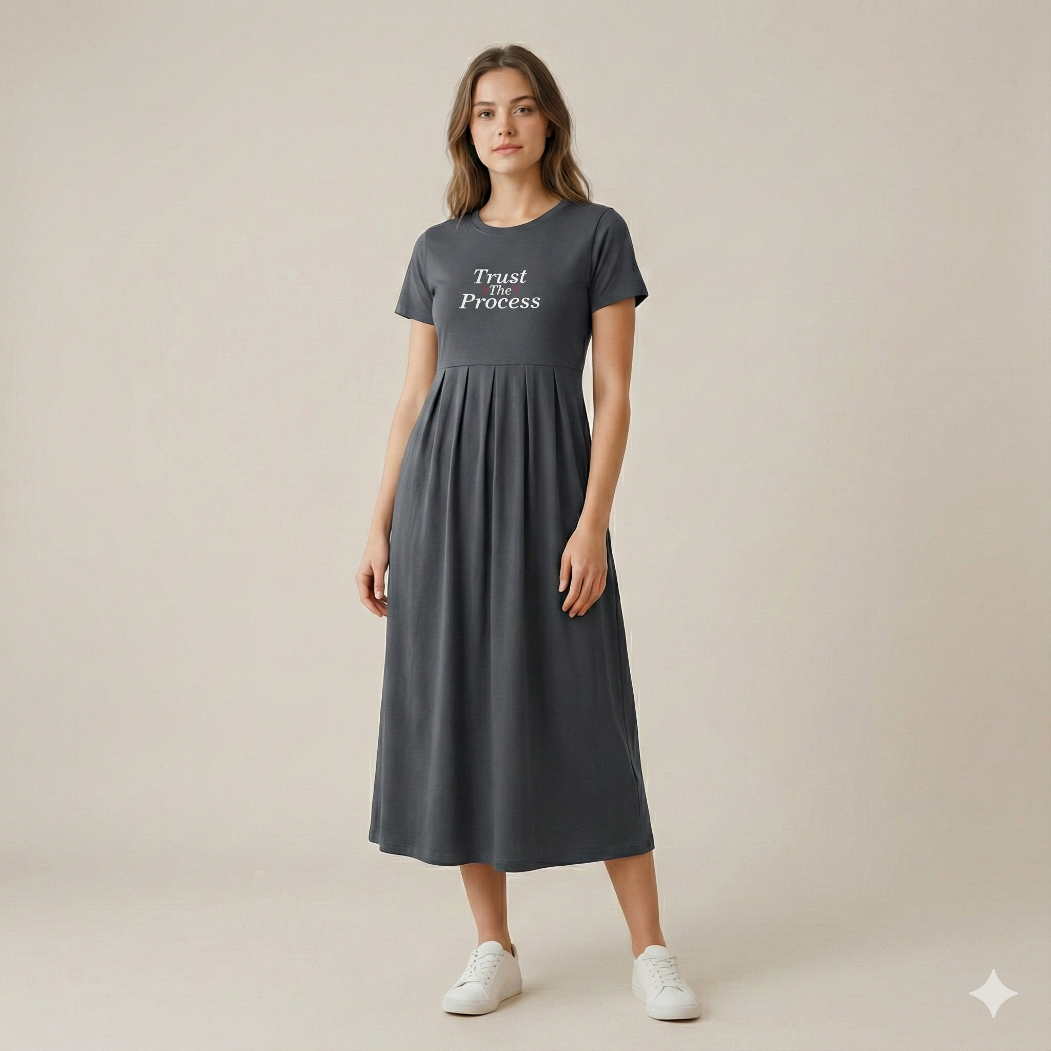 Daily Wear Pure Cotton Maternity Maxi Dress (Gray)