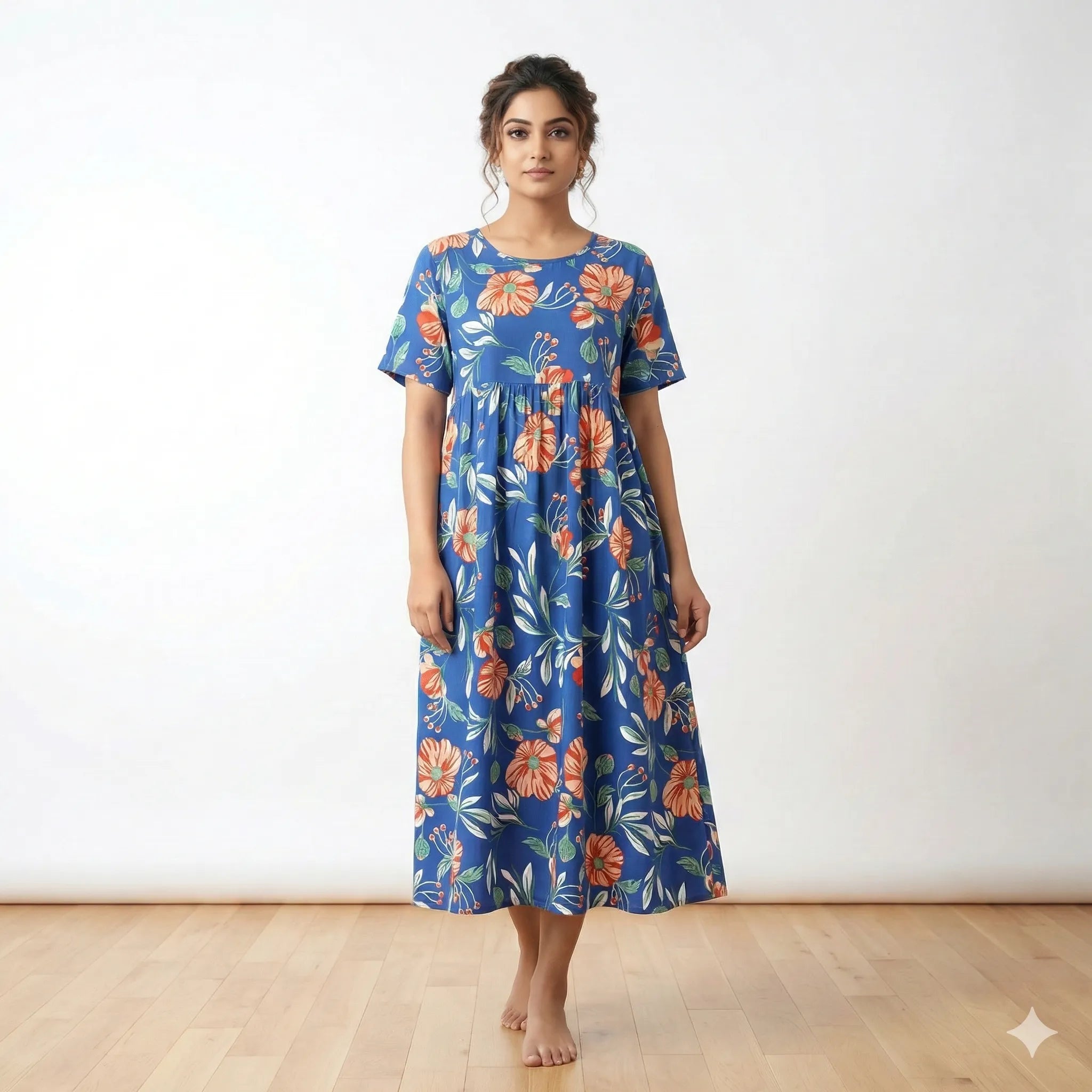 Non Feeding Regular Wear Cotton Nighty