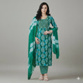 Designer Ethnic Kurti Set with Geometric Print Dupatta