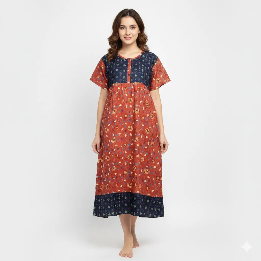 Elegant Cotton Prill Style Nighty
