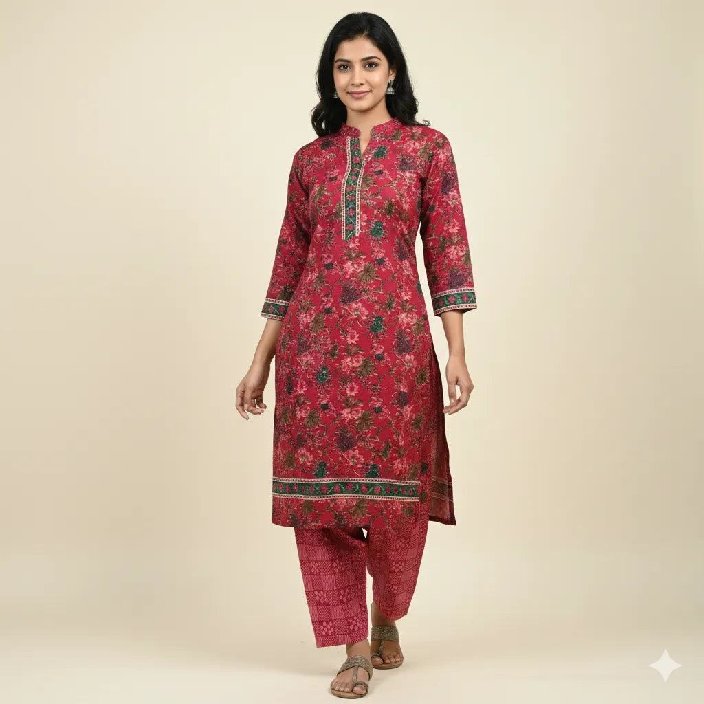 Premium Cotton Blend Kurti Pant Set