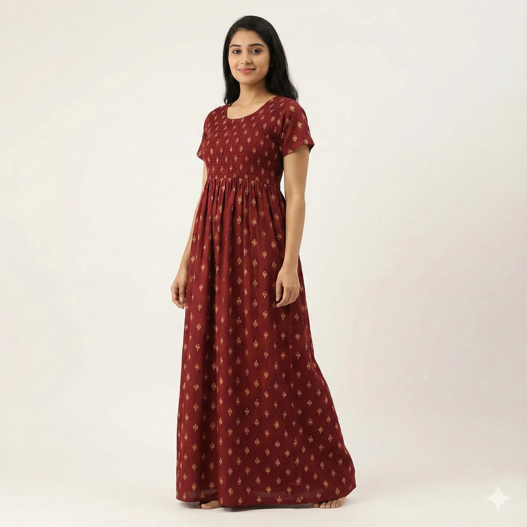 Premium Women's Cotton Smoking Nightdress