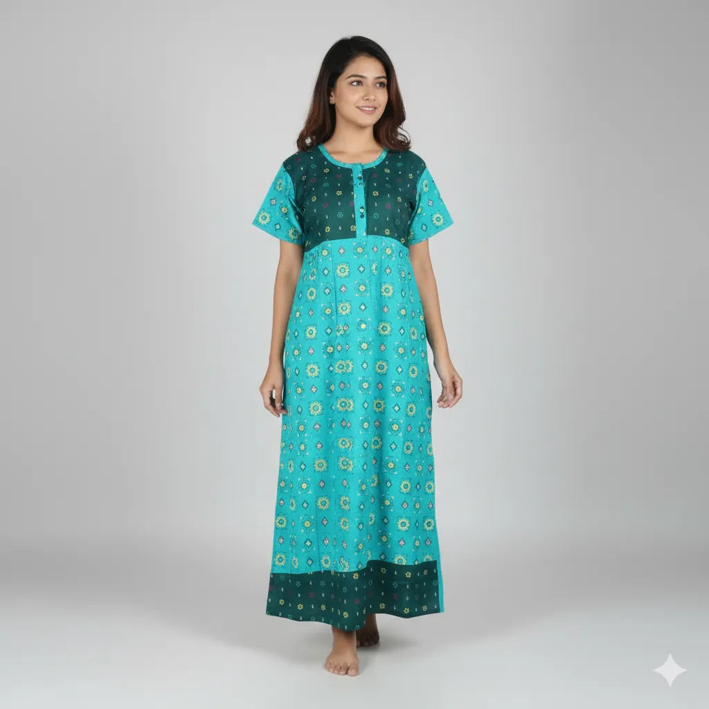 Designer Cotton Prill Style Nighty
