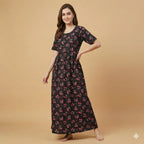 Button Style Cotton Feeding Nighty