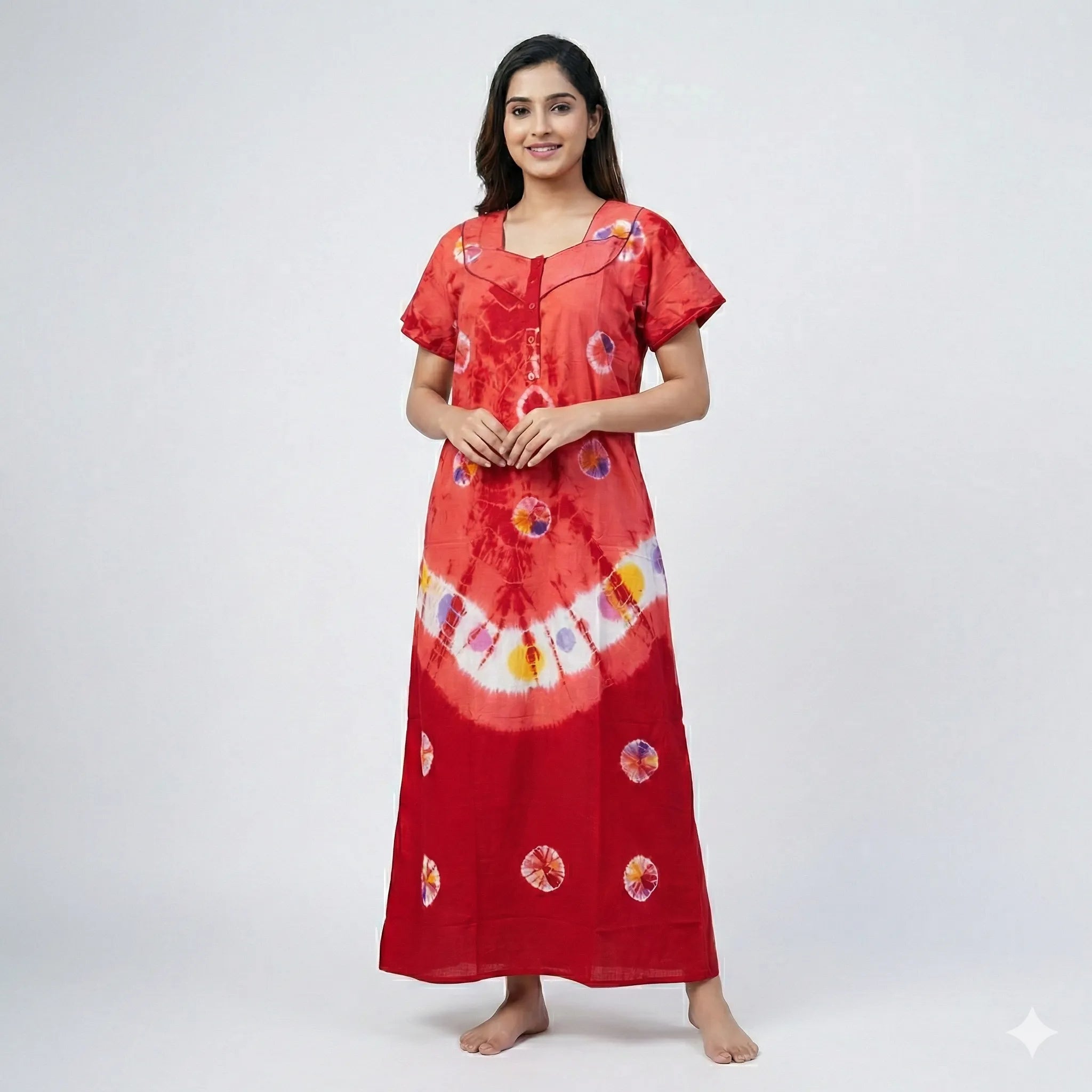 Trendy Tie & Dye Nightdress for Women