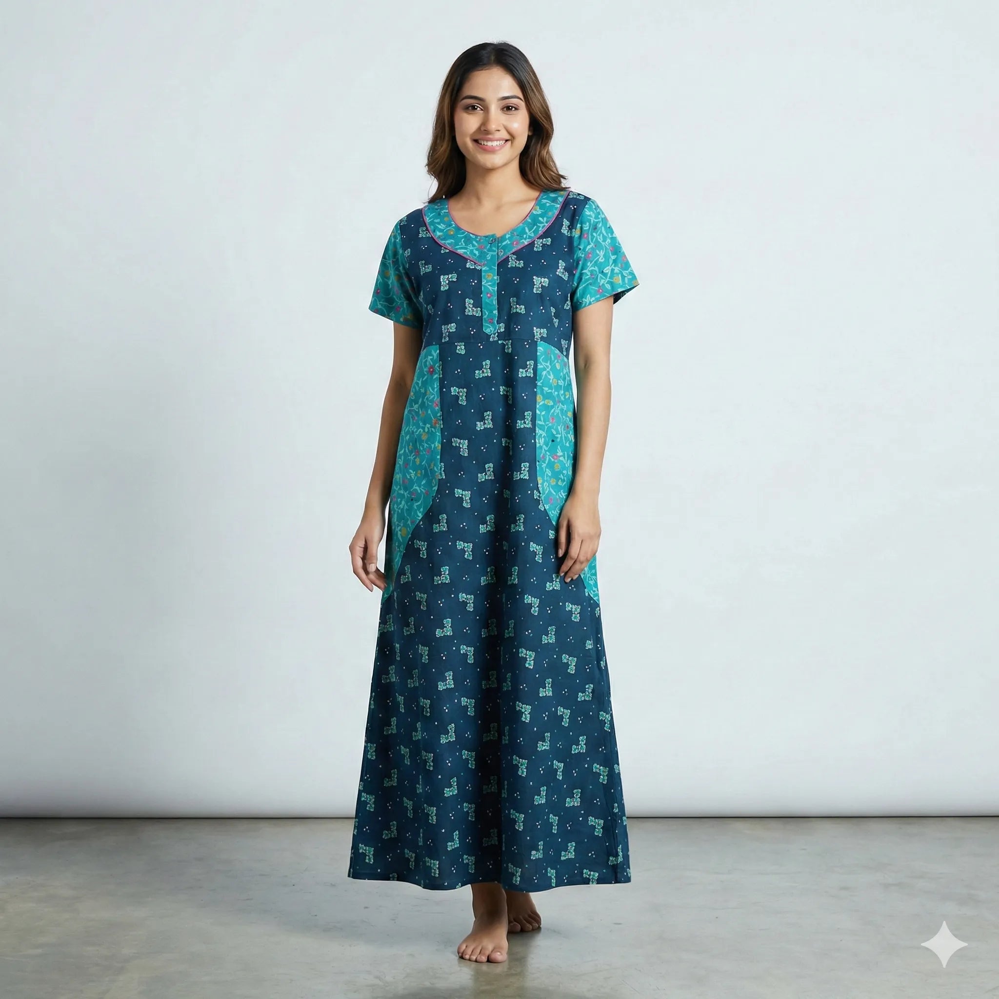 Breathable Cotton Maxi Nightdress