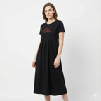 Pure Cotton Maternity Maxi Dress (Black)