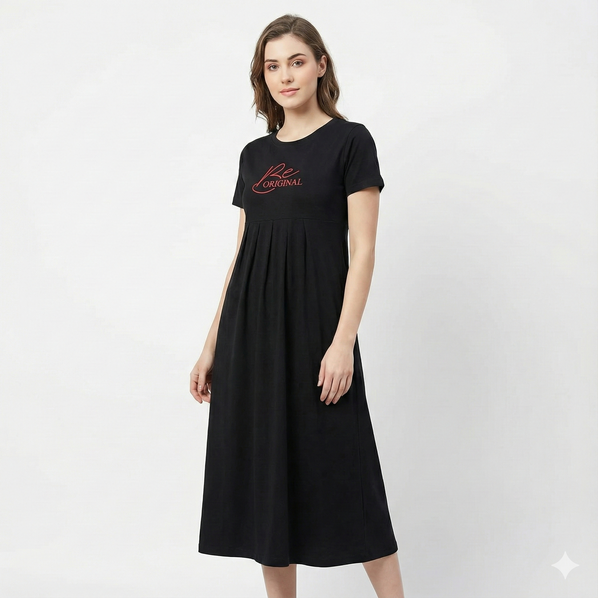 Pure Cotton Maternity Maxi Dress (Black)