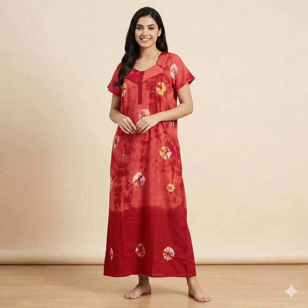 Soft Finish Tie Dye Cotton Nighty
