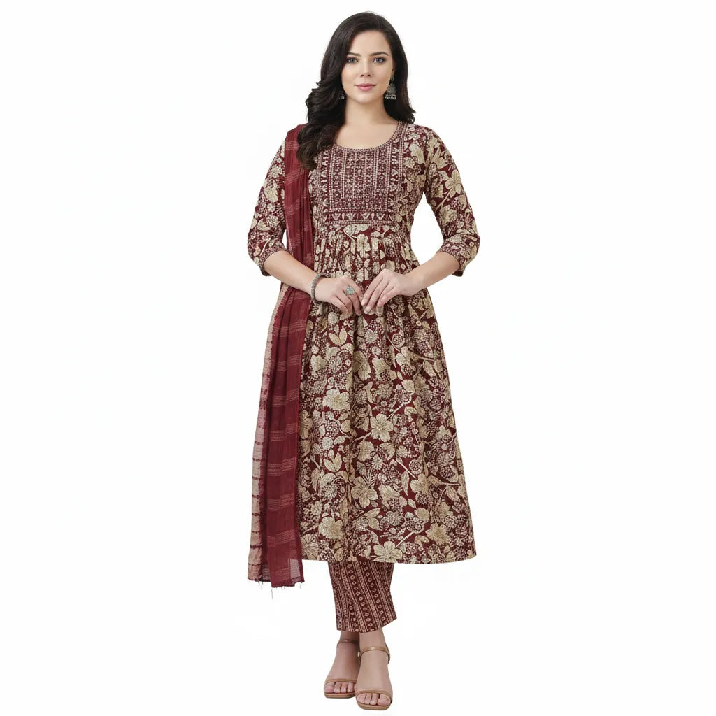 Premium Designer Kurti Set with Ankle-Length Pant
