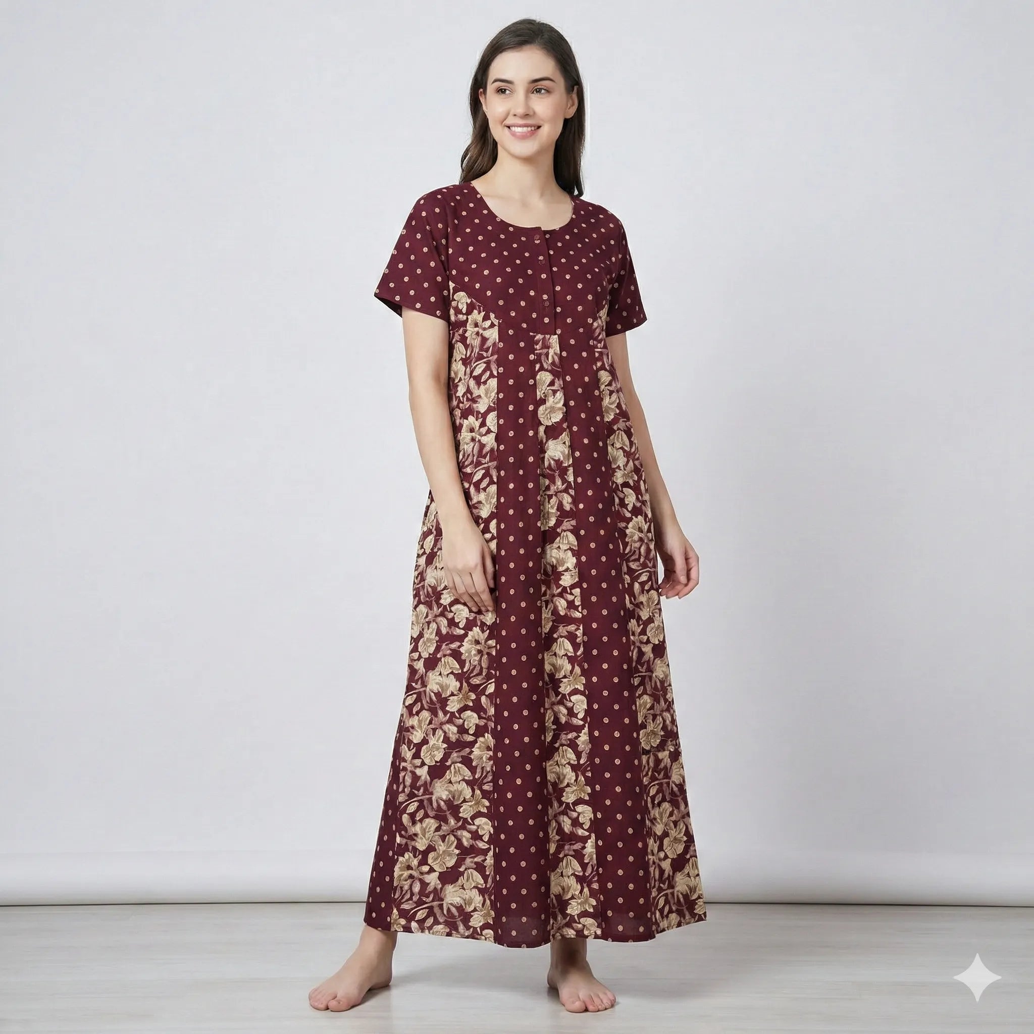 Long Pure Cotton Nighty for Women