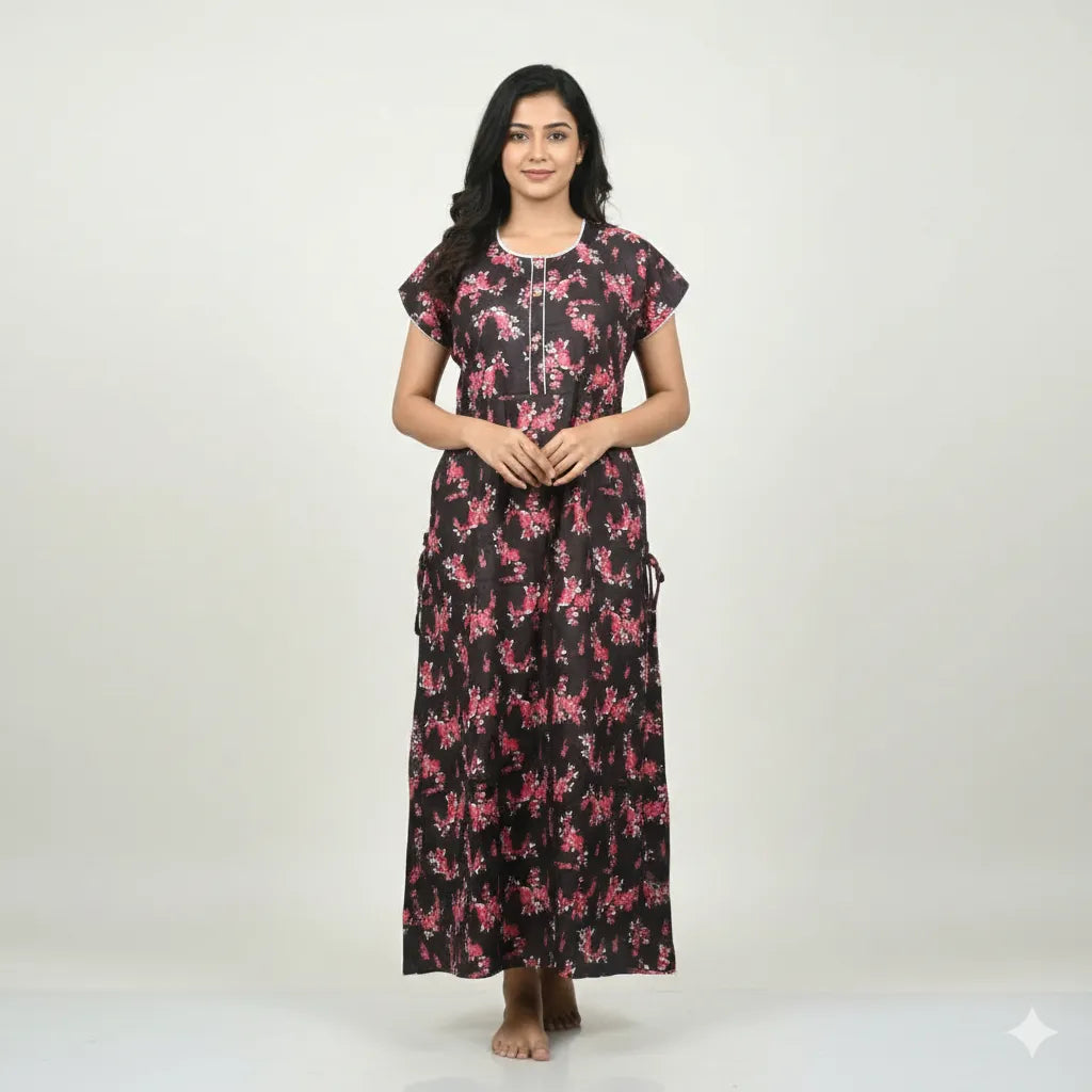Soft Finish Button Nighty for Women