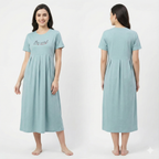 Maternity Maxi Dress – 100% Pure Cotton (Sky Blue)