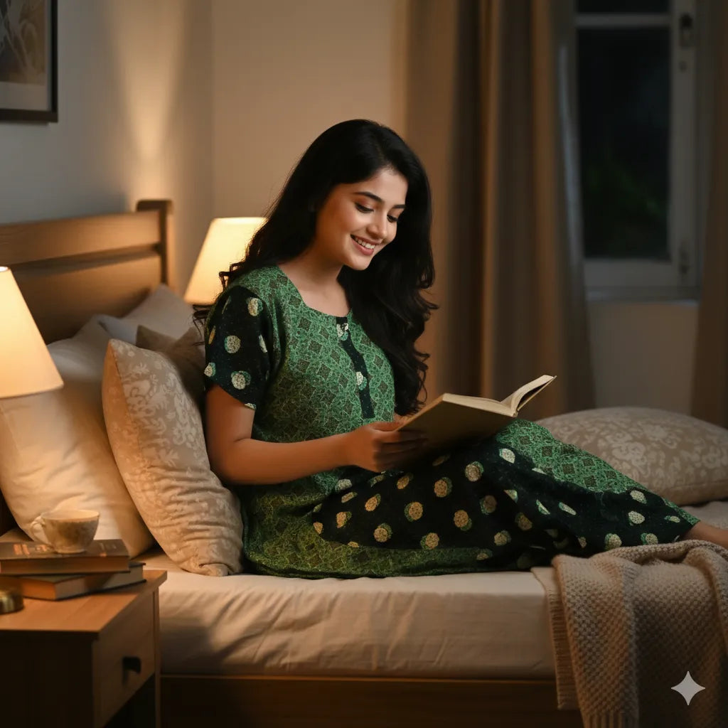 Half & Half Stylish Nighty for Women