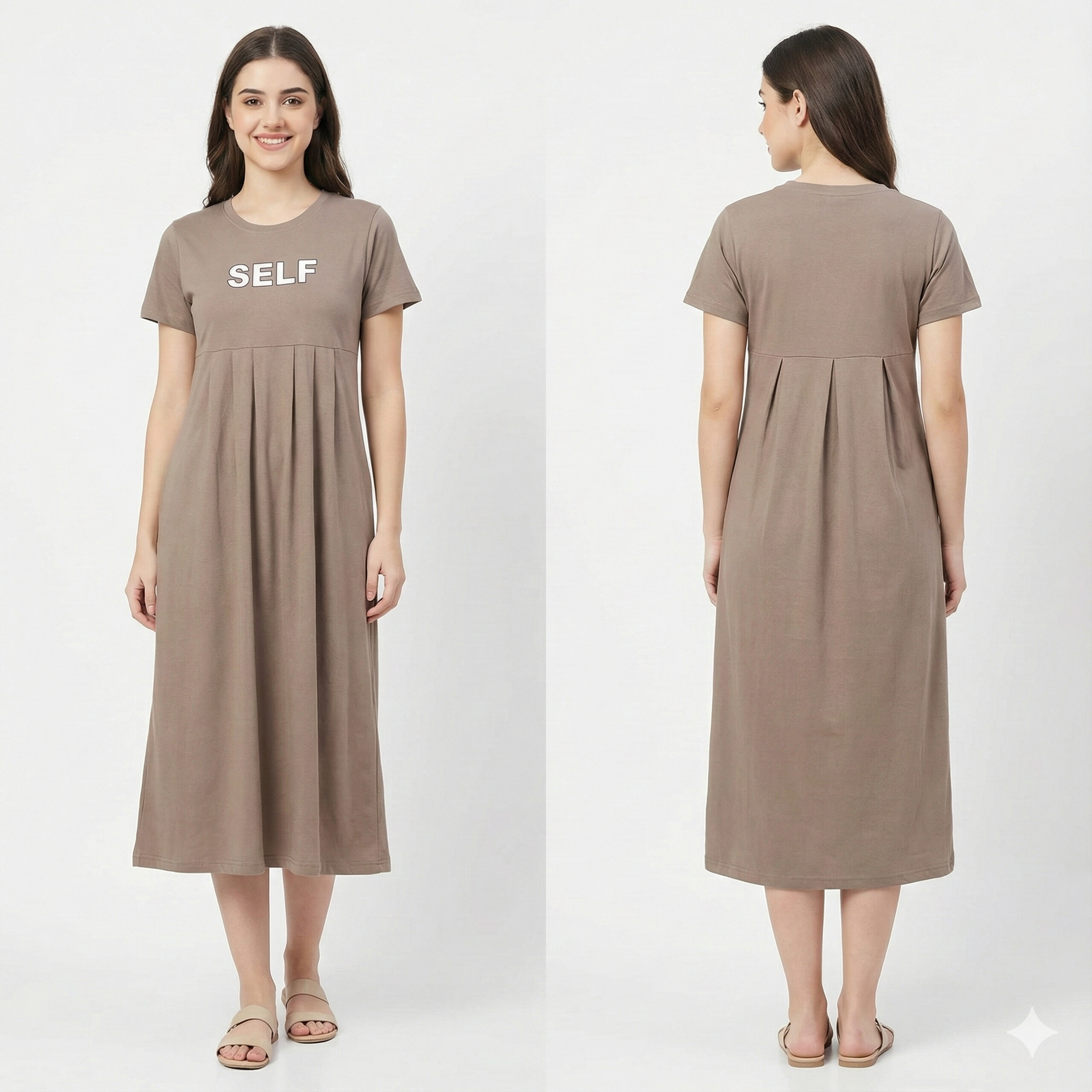 Everyday Pure Cotton Maternity Maxi Dress (Brown)