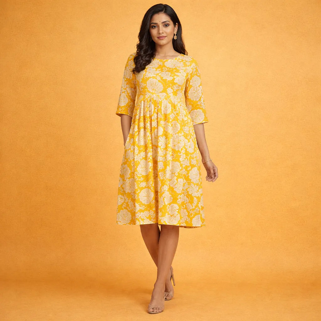 Heritage-Inspired Premium Printed Dress
