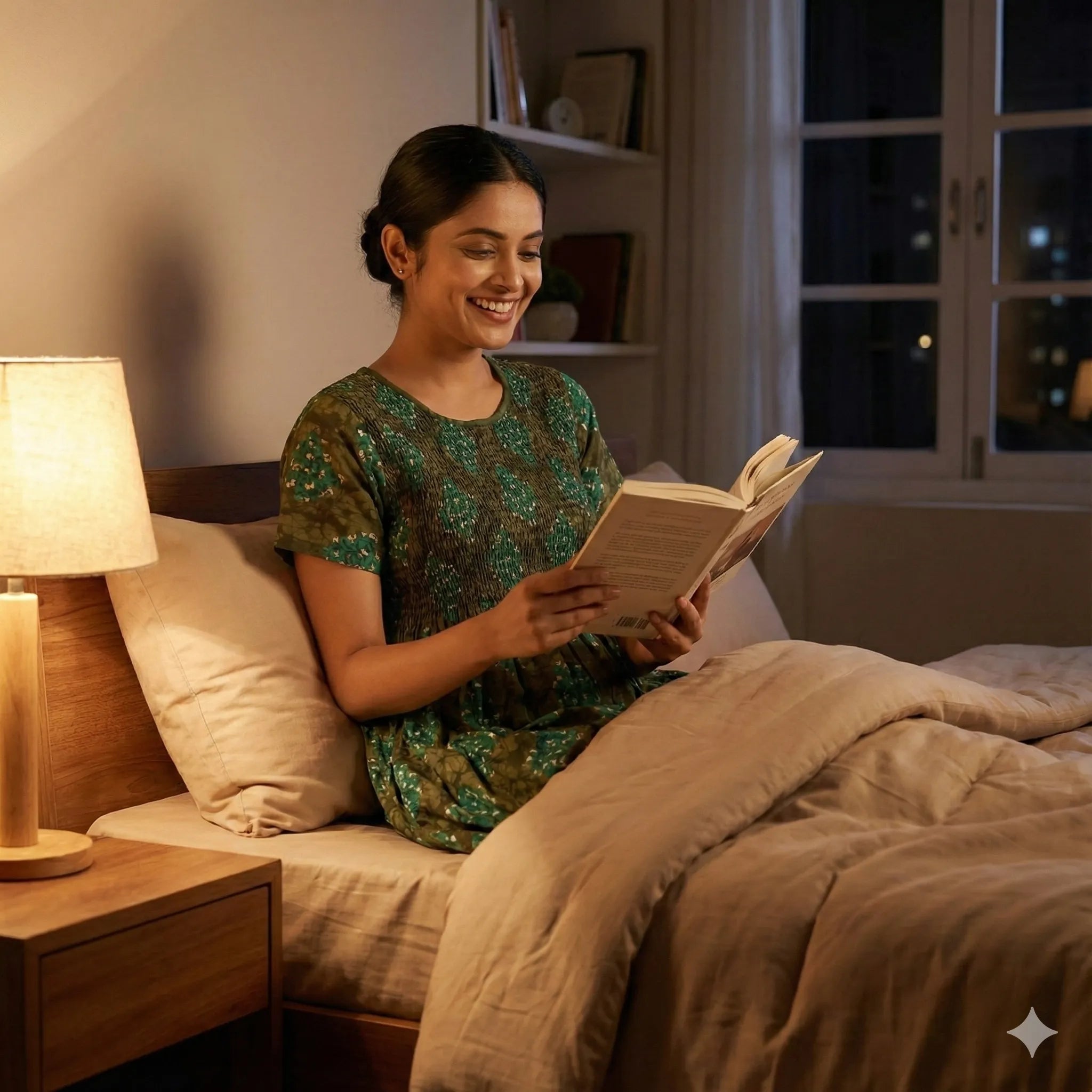 Luxury Cotton Smoking Nighty for Women