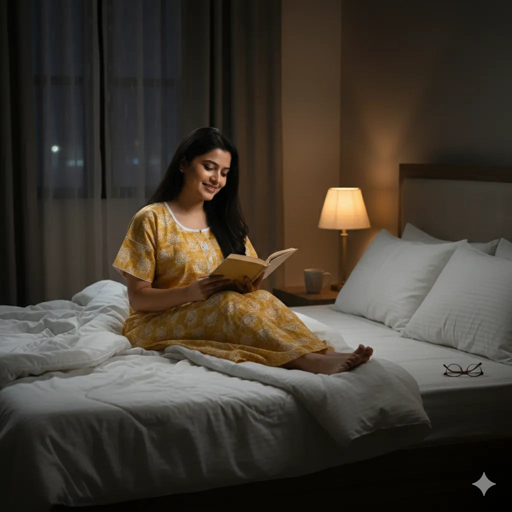 Soft Cotton Double Sleeve Nighty
