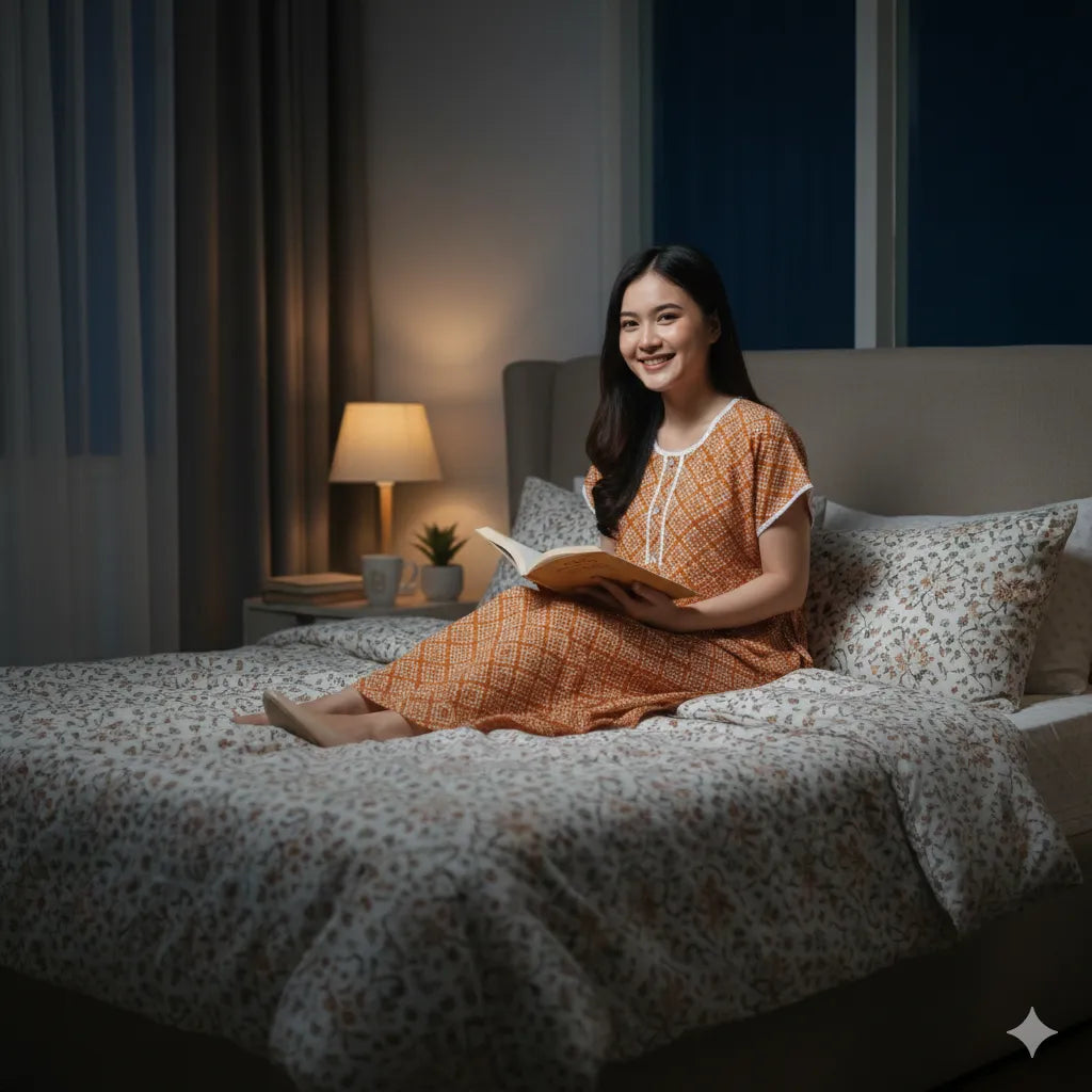 Smooth Fabric Button Style Nighty