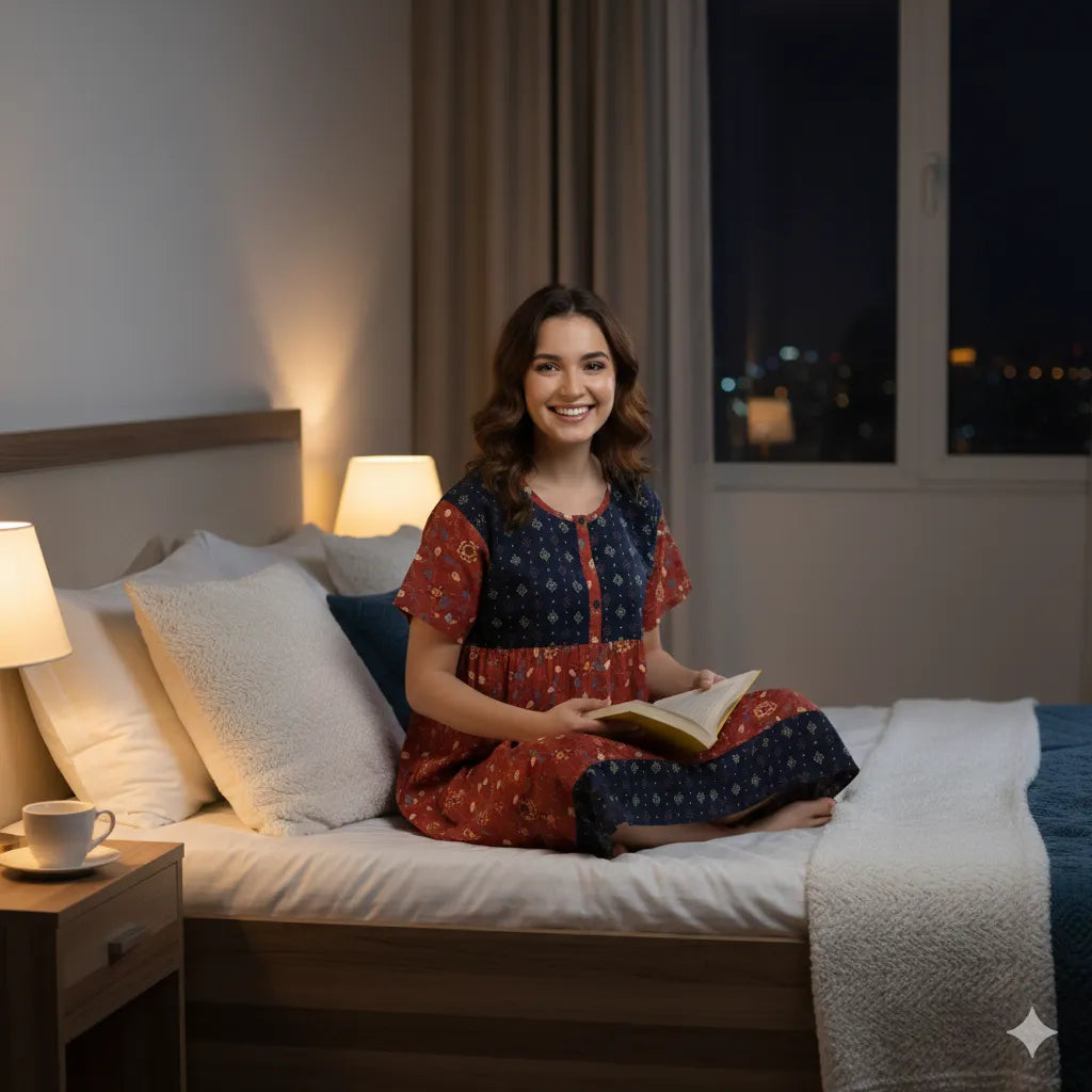 Elegant Cotton Prill Style Nighty