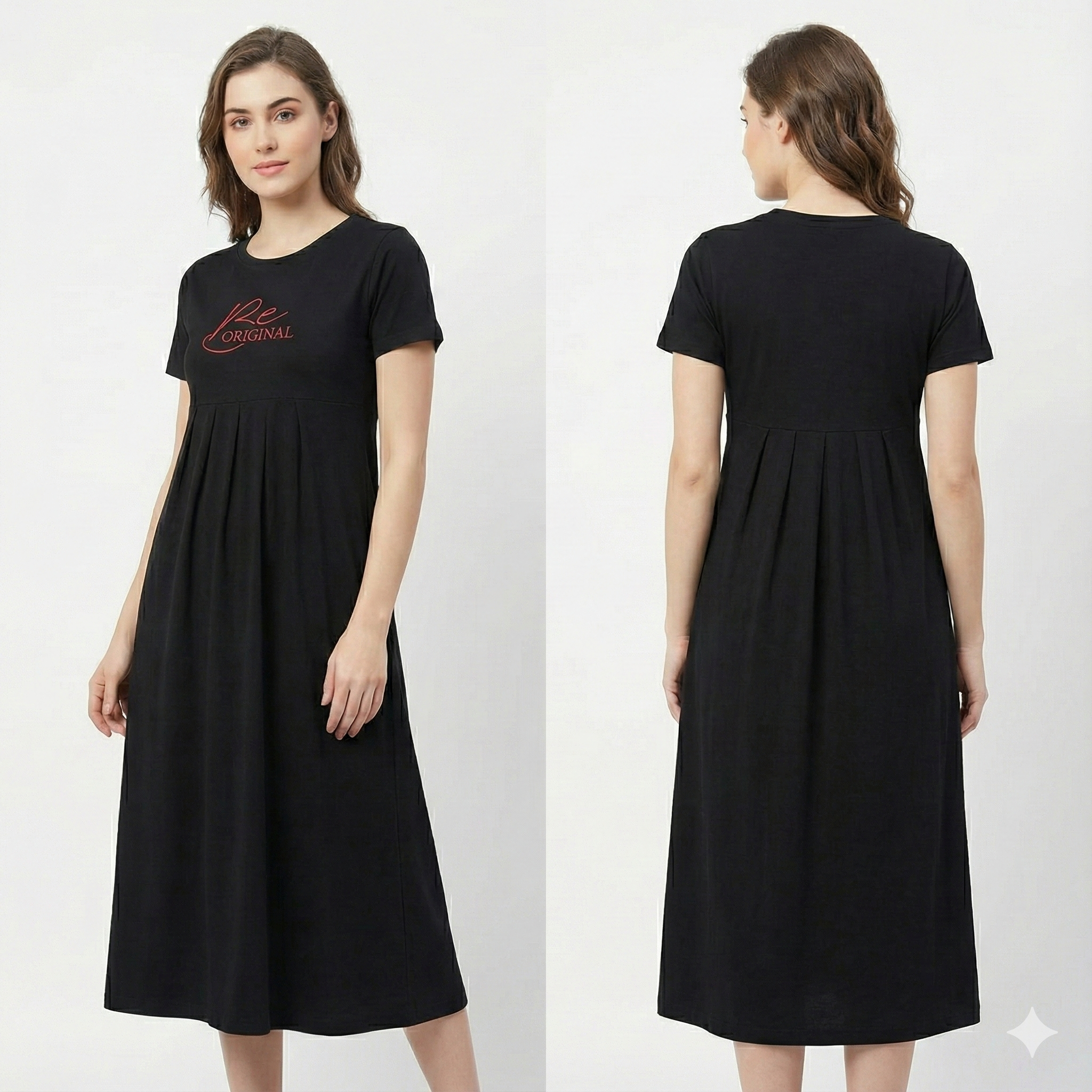 Pure Cotton Maternity Maxi Dress (Black)