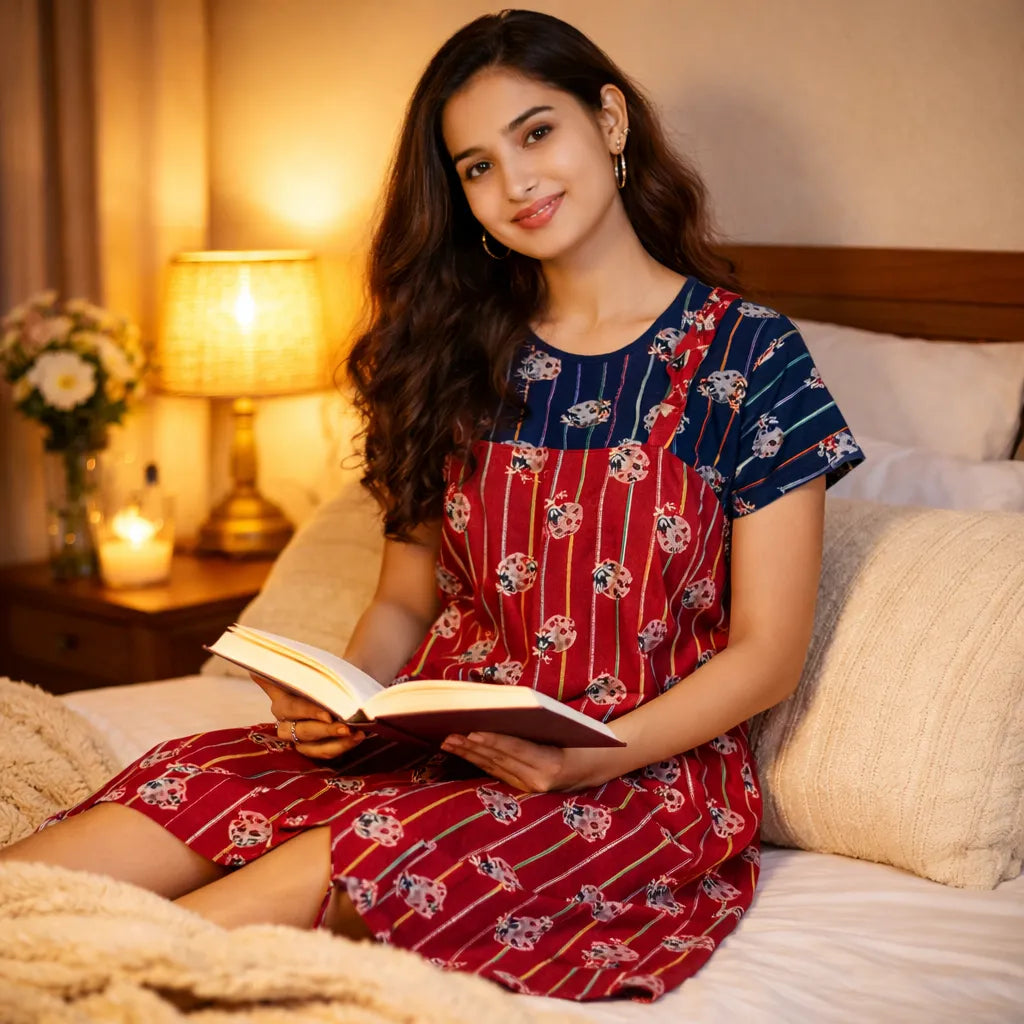 Soft Cotton Dungaree Nightwear for Women