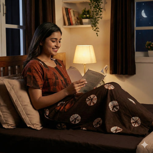 Breathable Tie Dye Cotton Nightdress