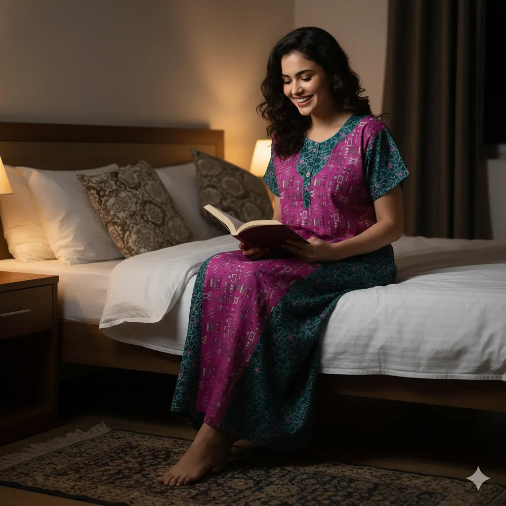Dual Tone Cotton Nightdress